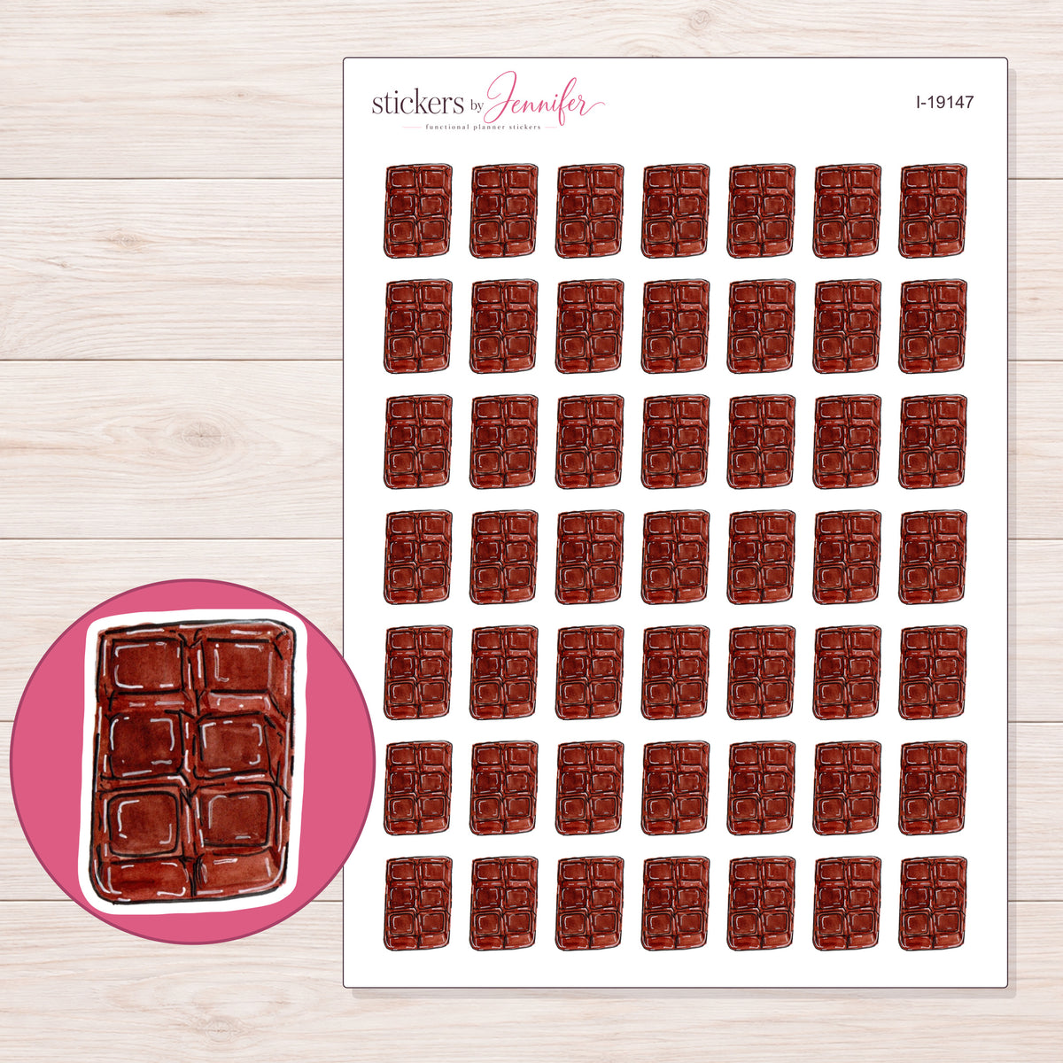 I-19147 planner sticker sheet with enlarged sticker detail
