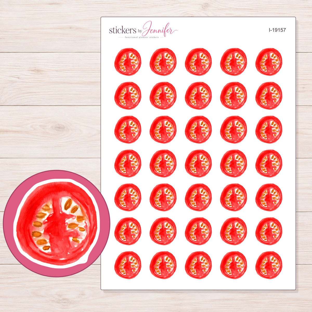 I-19157 planner sticker sheet with enlarged sticker detail