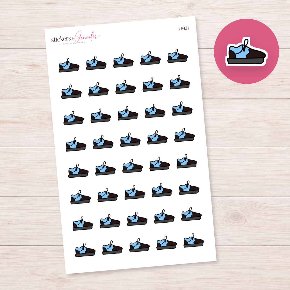 Blue Lace-Up Sneaker Planner Stickers | I-1921