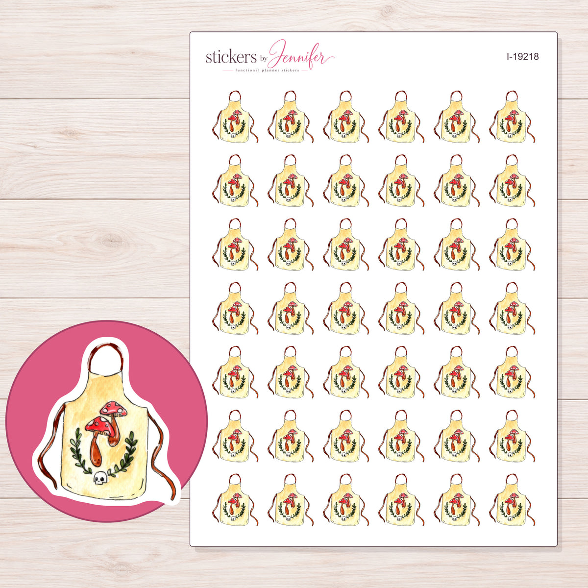I-19218 planner sticker sheet with enlarged sticker detail