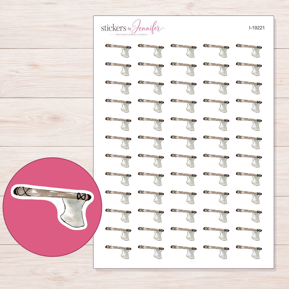 I-19221 planner sticker sheet with enlarged sticker detail
