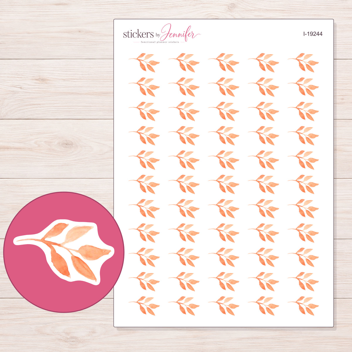 I-19244 planner sticker sheet with enlarged sticker detail