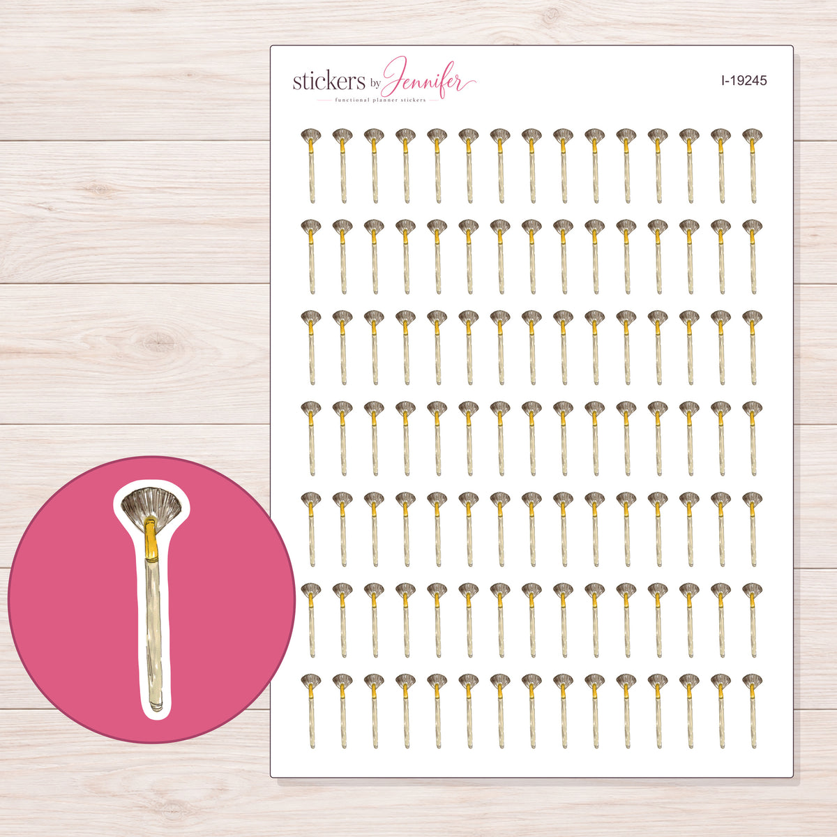 I-19245 planner sticker sheet with enlarged sticker detail