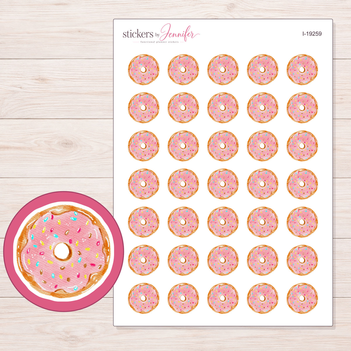 I-19259 planner sticker sheet with enlarged sticker detail
