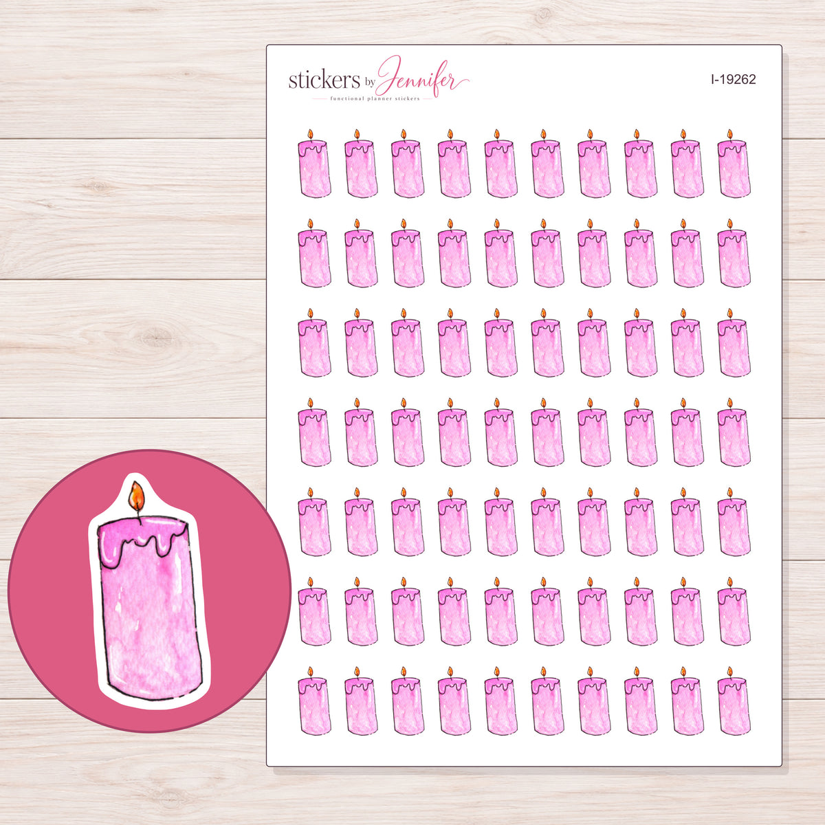 I-19262 planner sticker sheet with enlarged sticker detail