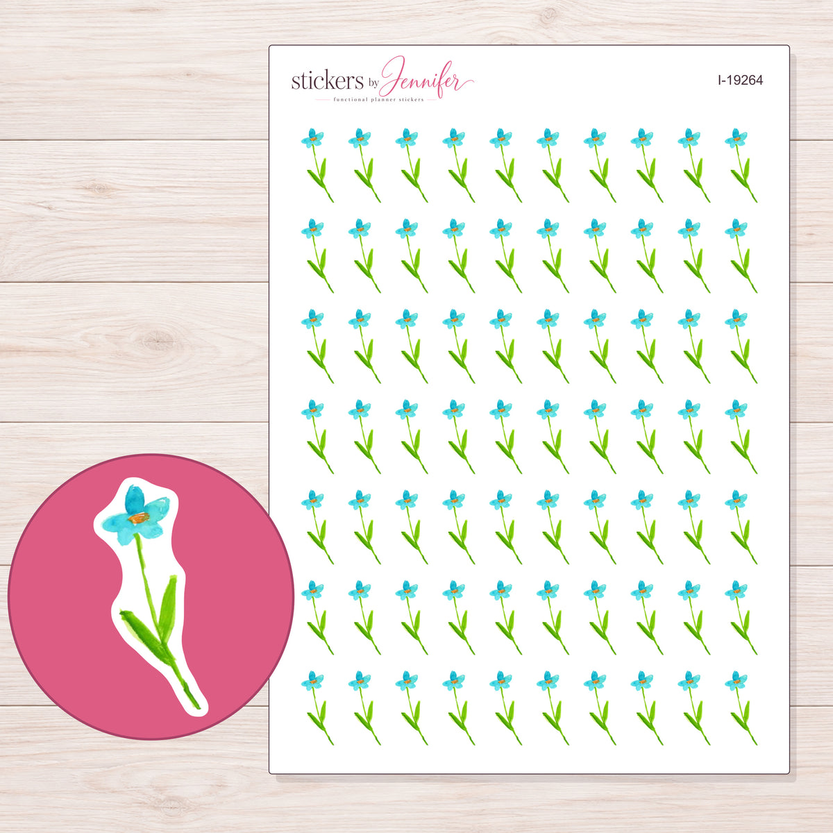 I-19264 planner sticker sheet with enlarged sticker detail