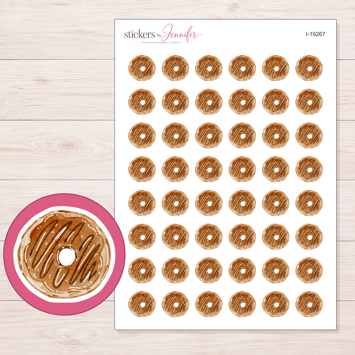 I-19267 planner sticker sheet with enlarged sticker detail