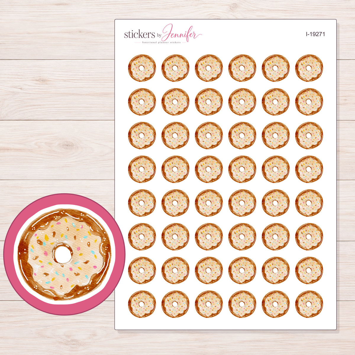I-19271 planner sticker sheet with enlarged sticker detail