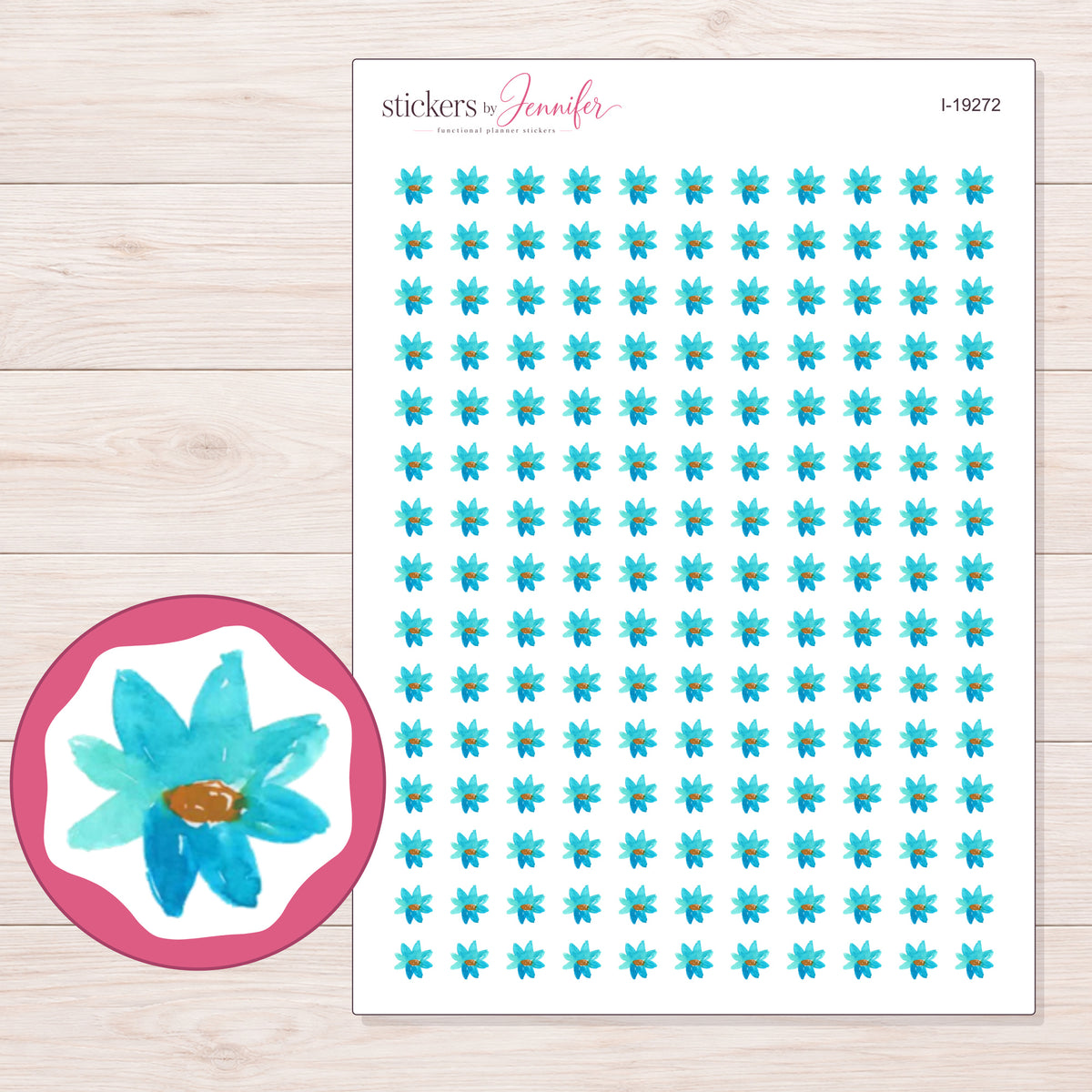 I-19272 planner sticker sheet with enlarged sticker detail