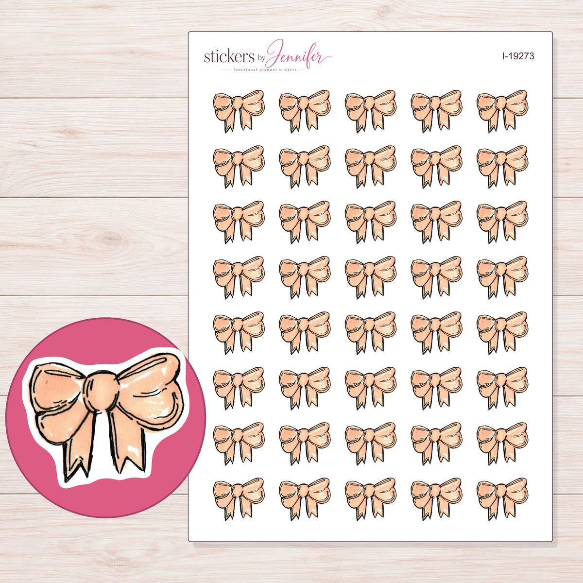 I-19273 planner sticker sheet with enlarged sticker detail