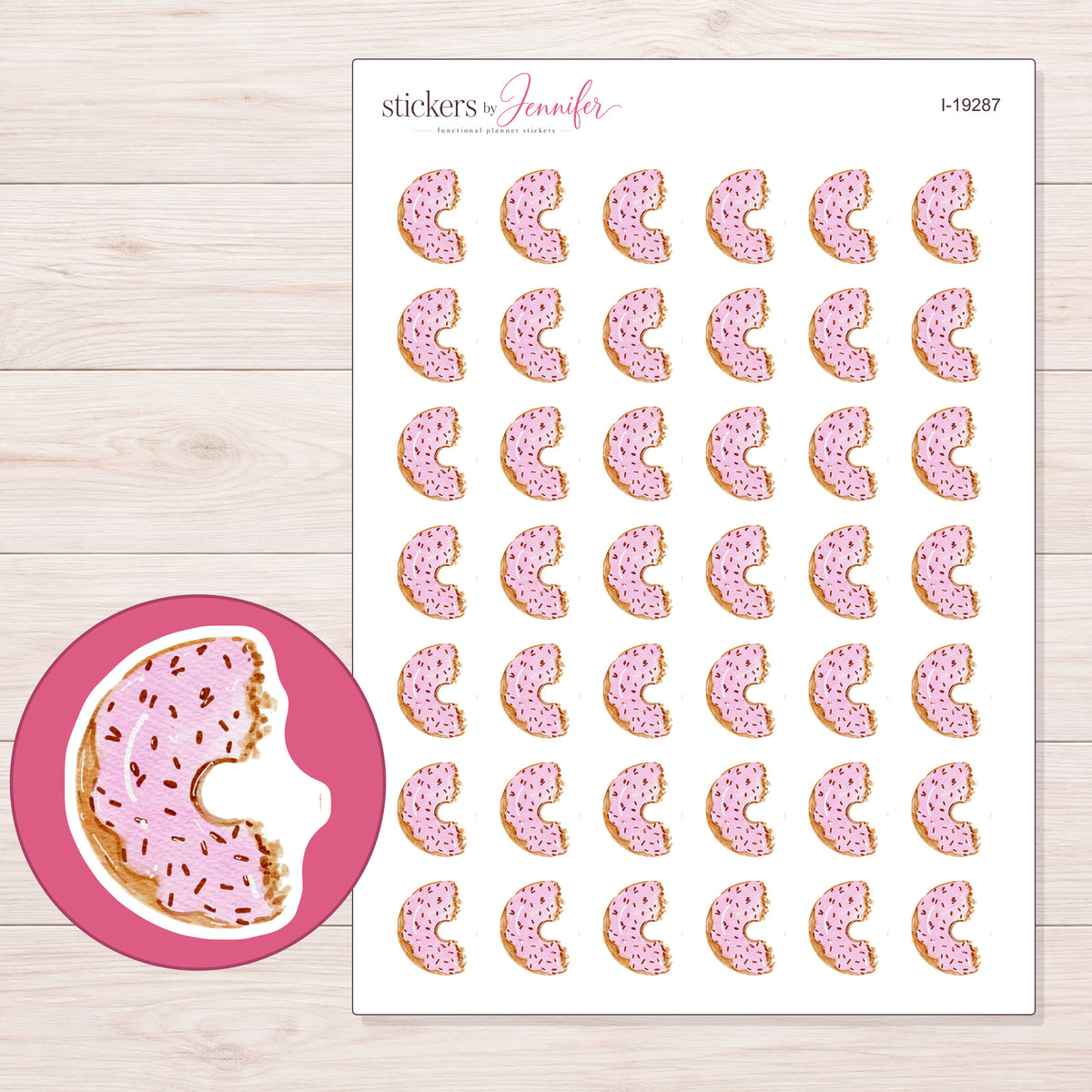 I-19287 planner sticker sheet with enlarged sticker detail