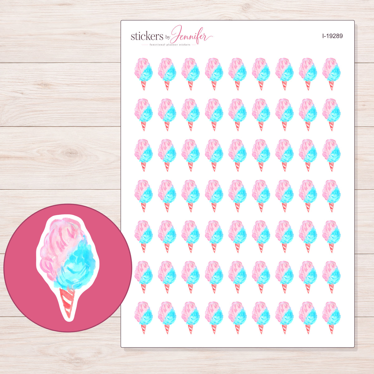 I-19289 planner sticker sheet with enlarged sticker detail