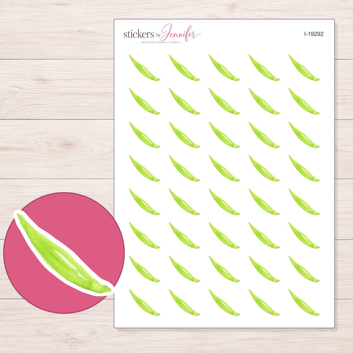 I-19292 planner sticker sheet with enlarged sticker detail