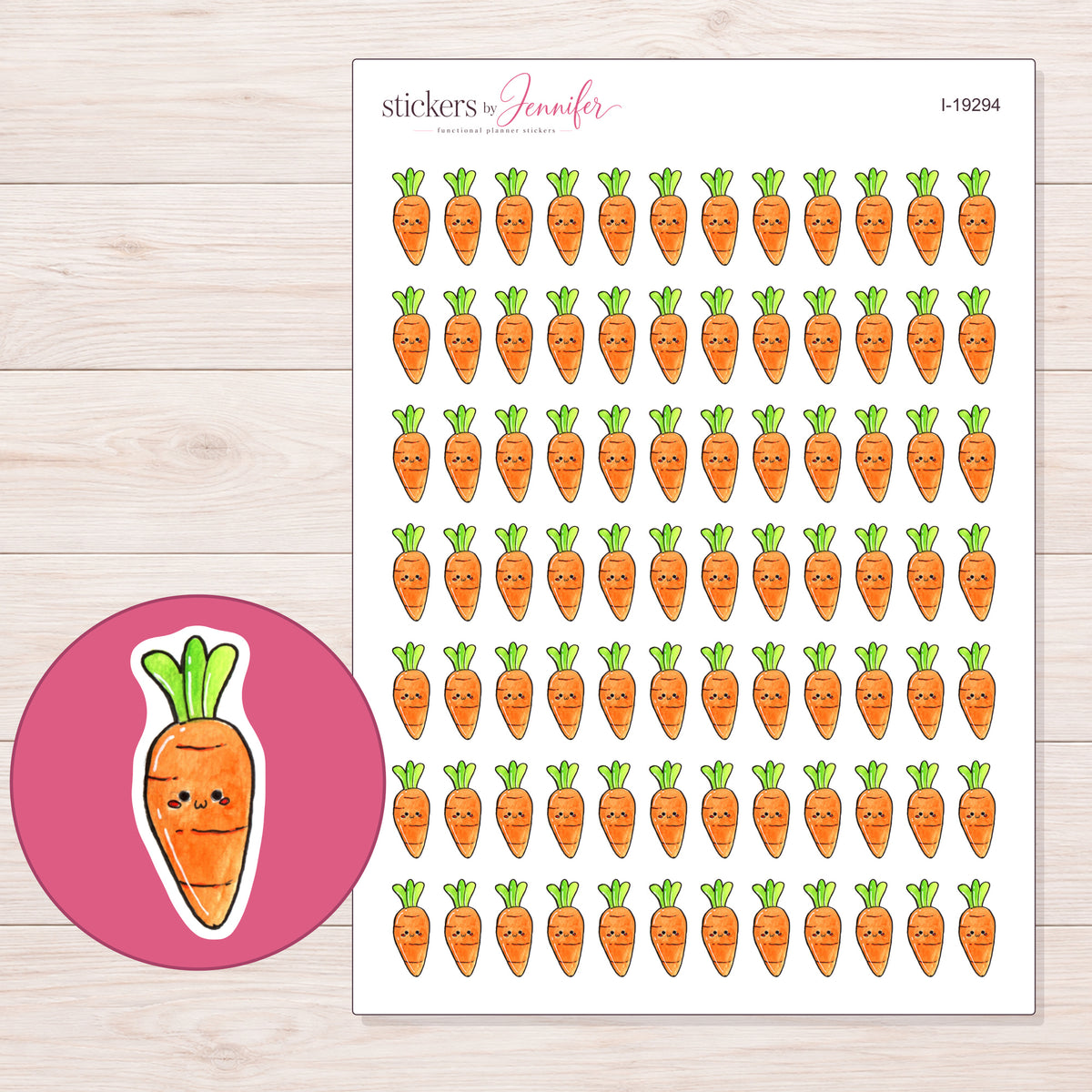 I-19294 planner sticker sheet with enlarged sticker detail