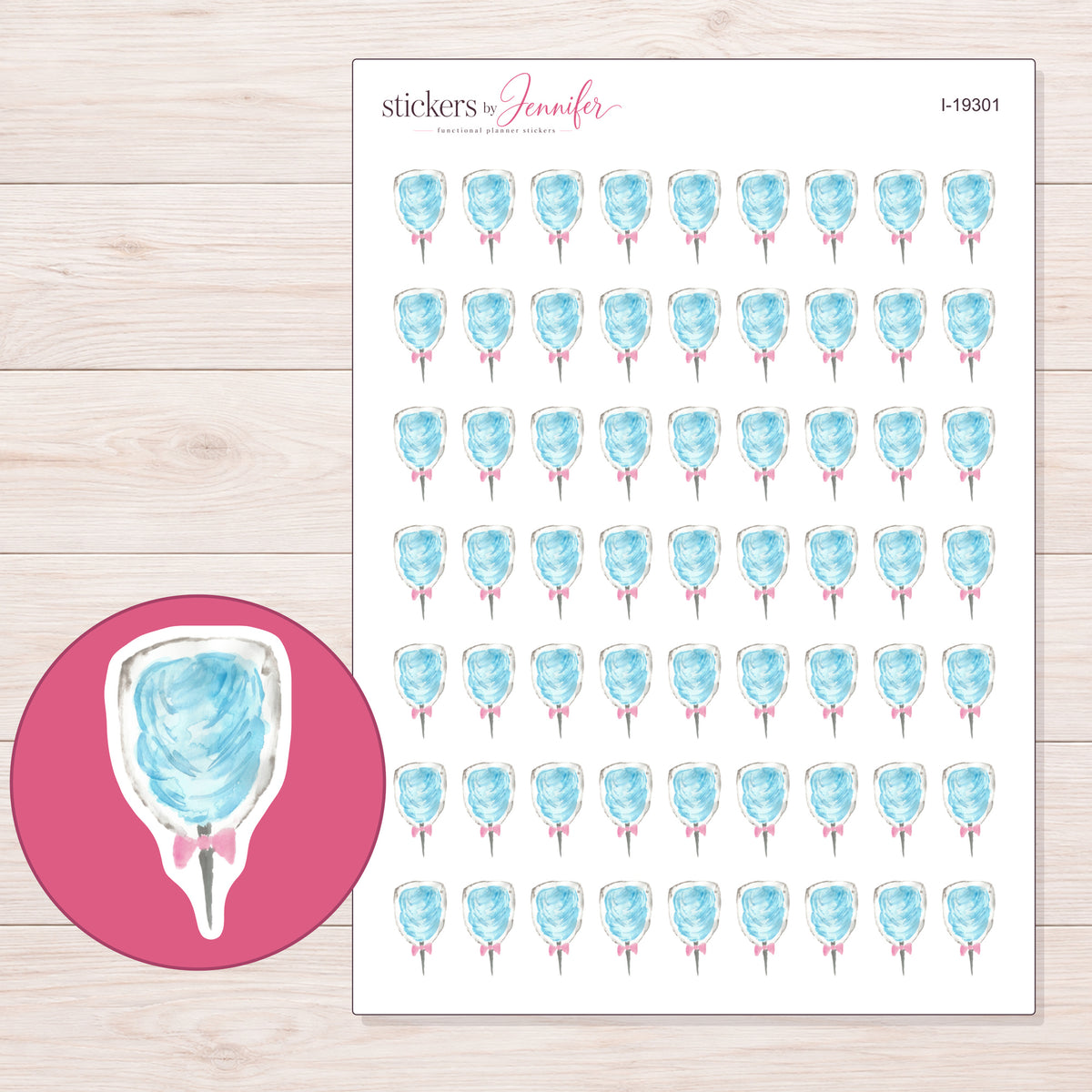 I-19301 planner sticker sheet with enlarged sticker detail