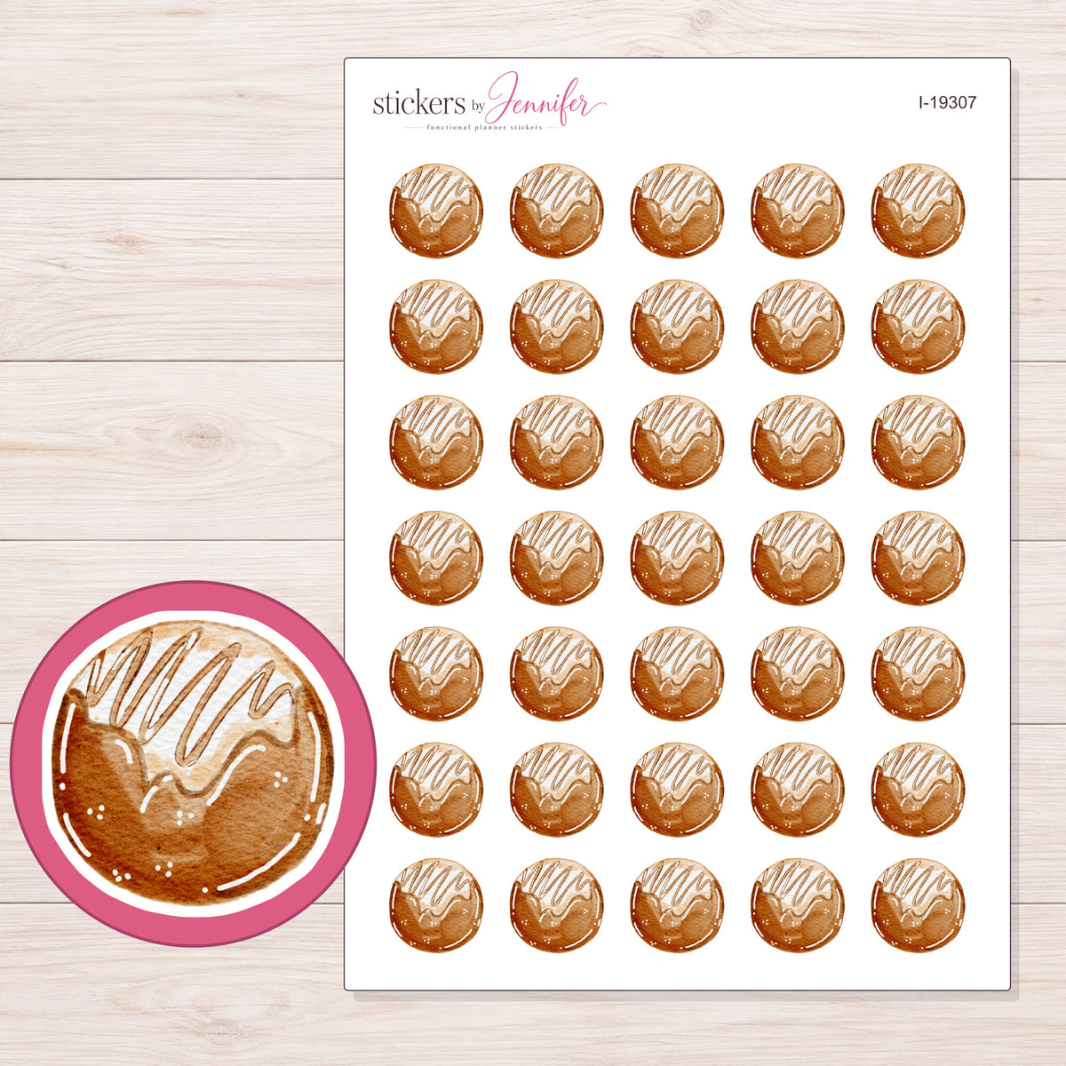 I-19307 planner sticker sheet with enlarged sticker detail