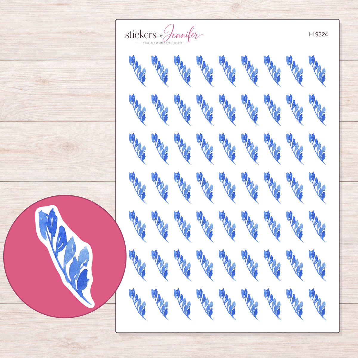 I-19324 planner sticker sheet with enlarged sticker detail