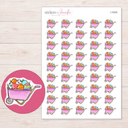 I-19326 planner sticker sheet with enlarged sticker detail