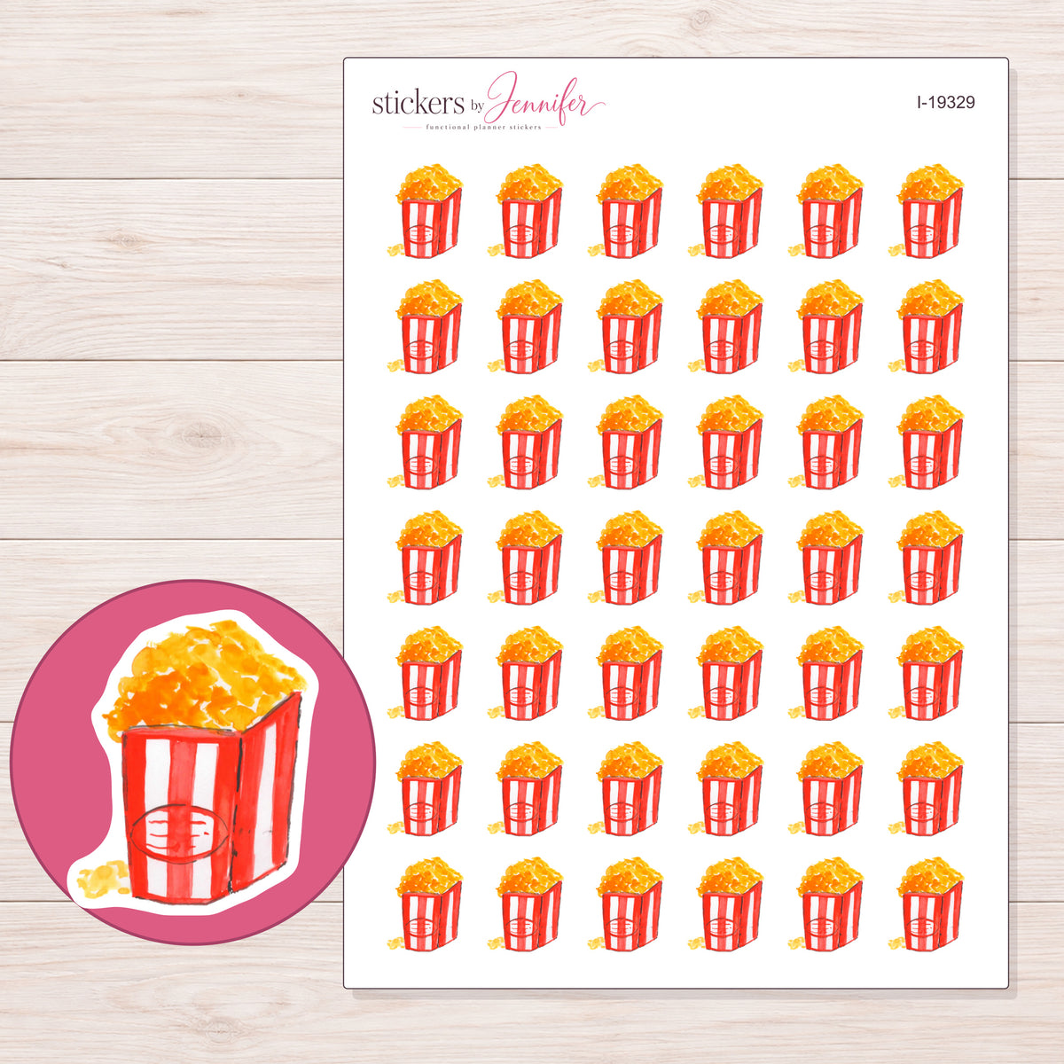 I-19329 planner sticker sheet with enlarged sticker detail