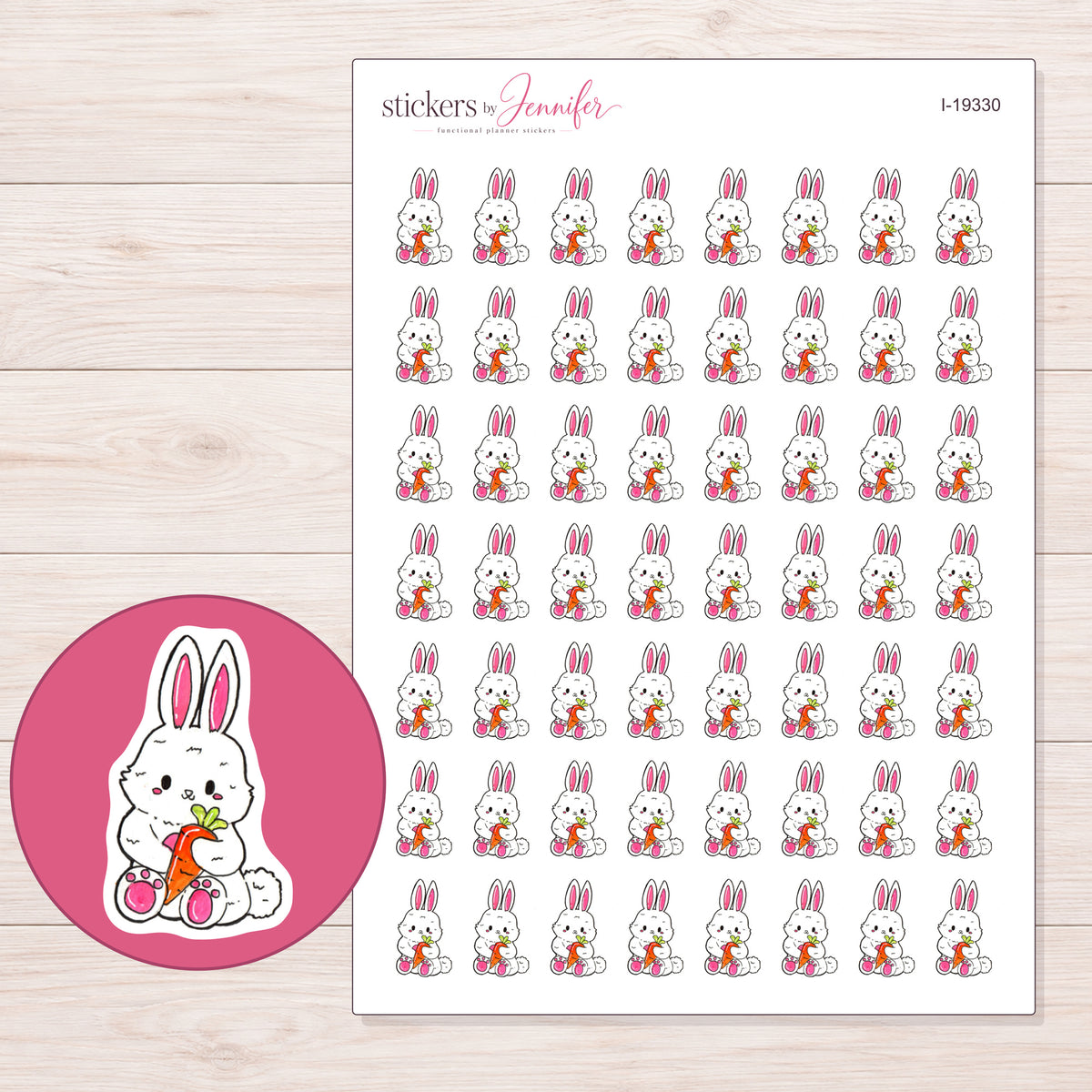 I-19330 planner sticker sheet with enlarged sticker detail