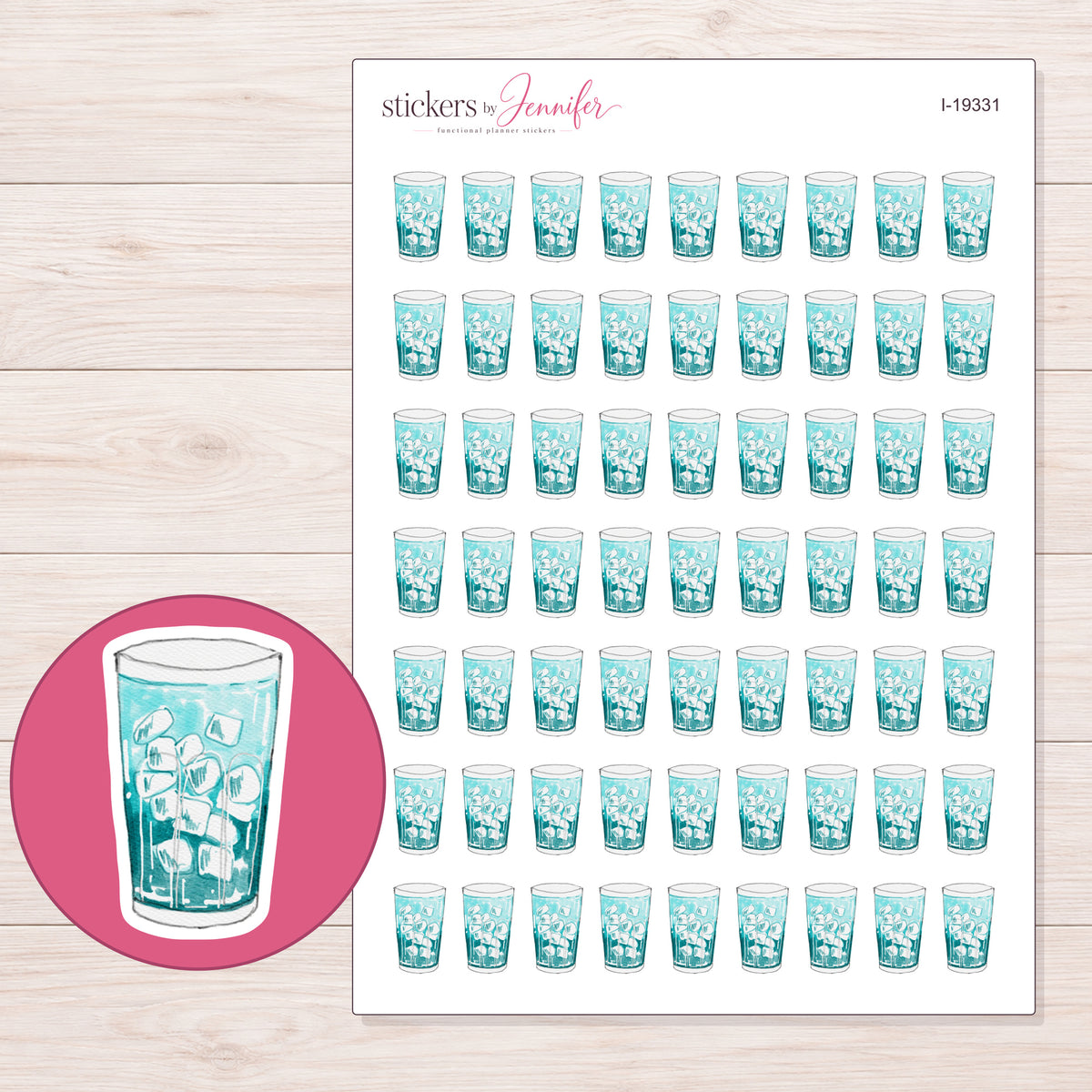 I-19331 planner sticker sheet with enlarged sticker detail