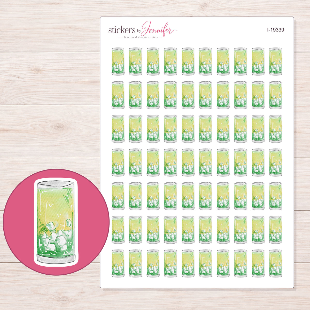 I-19339 planner sticker sheet with enlarged sticker detail