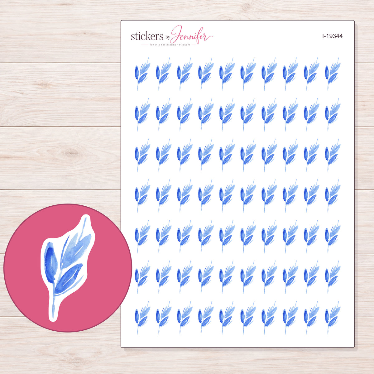I-19344 planner sticker sheet with enlarged sticker detail