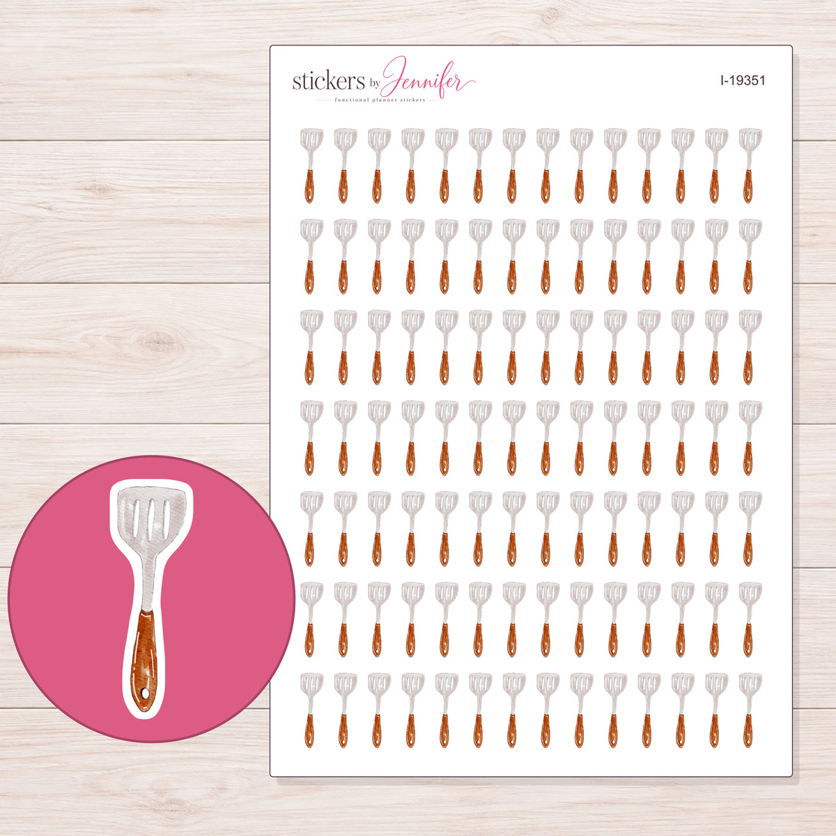 I-19351 planner sticker sheet with enlarged sticker detail