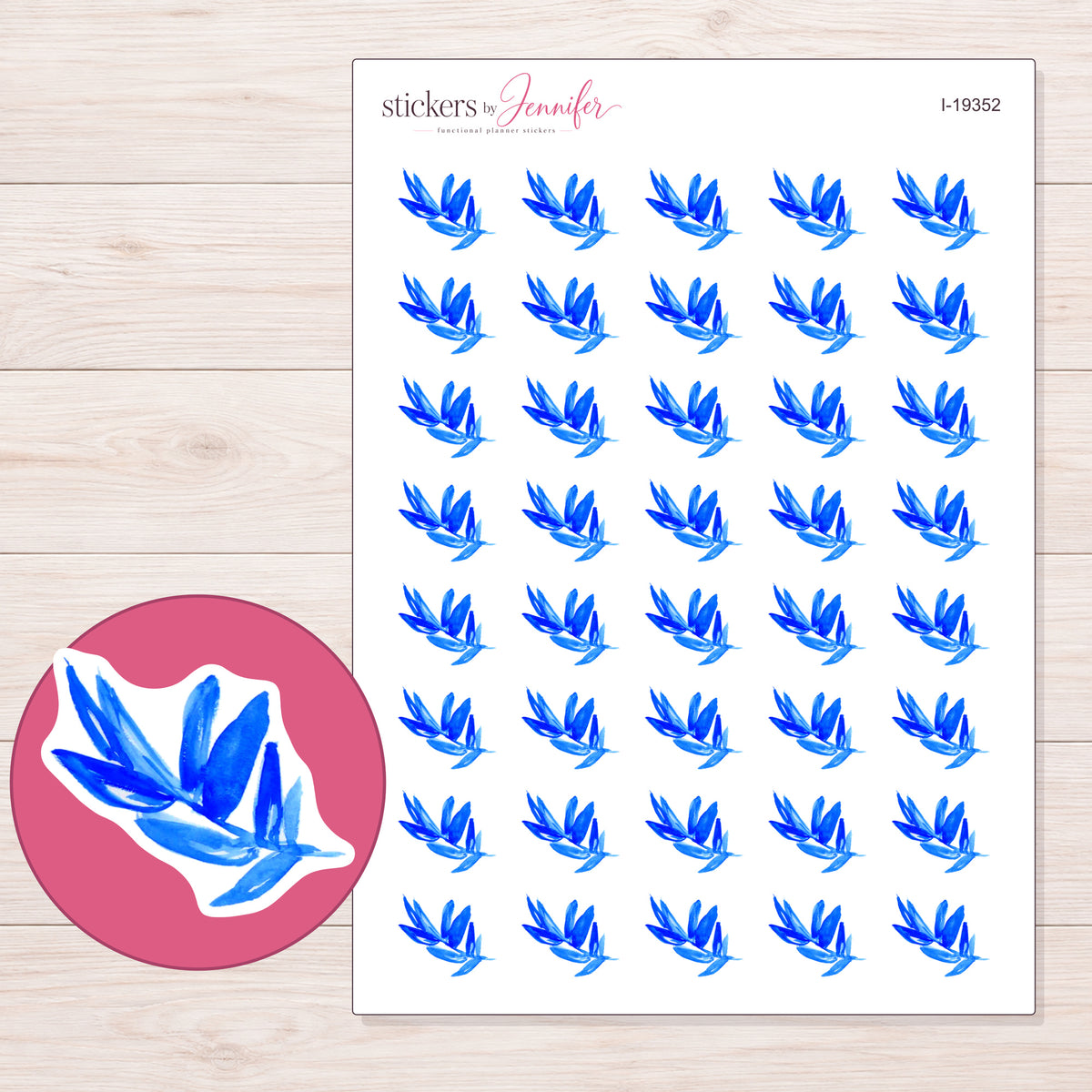I-19352 planner sticker sheet with enlarged sticker detail
