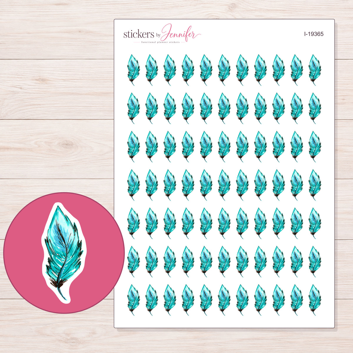 I-19365 planner sticker sheet with enlarged sticker detail