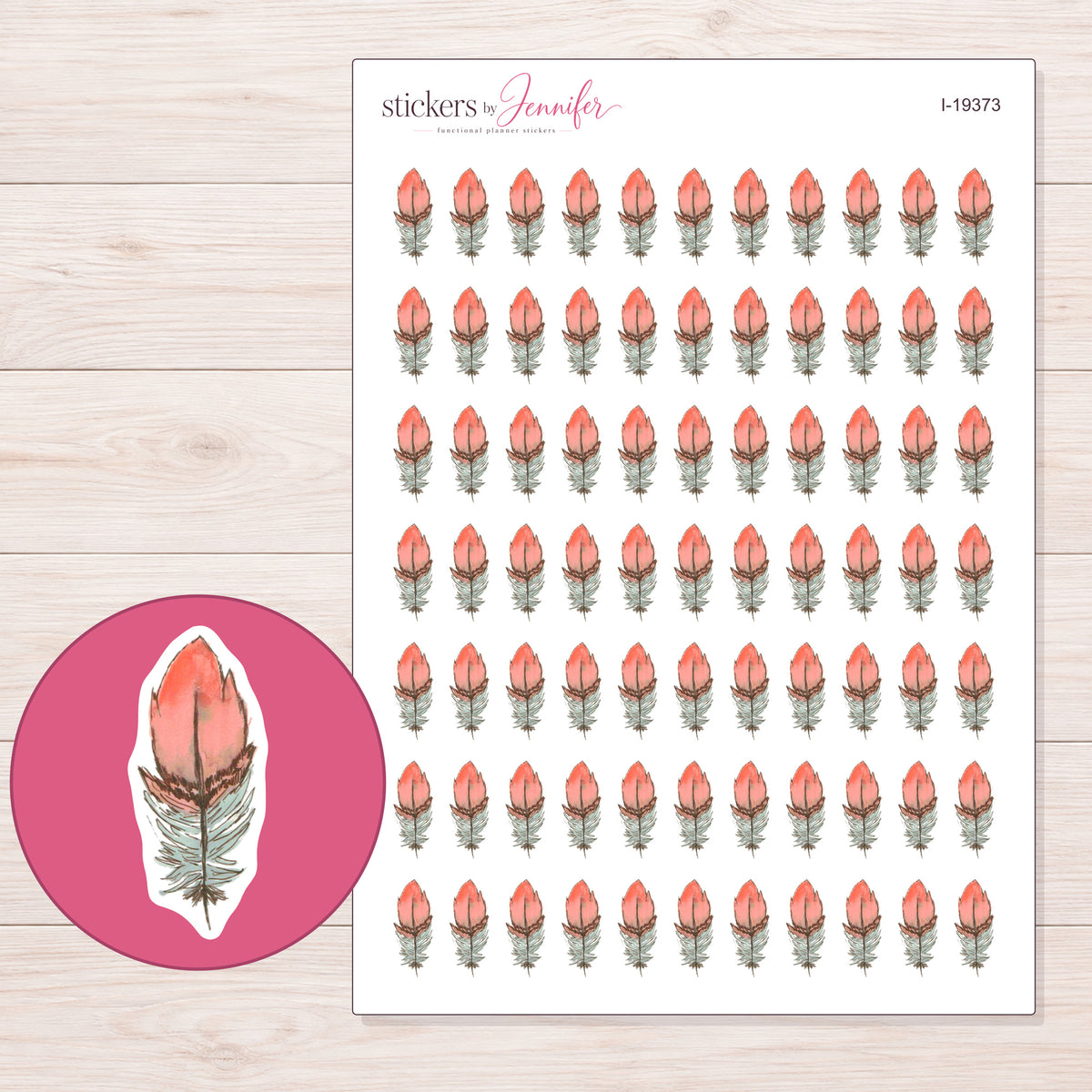 I-19373 planner sticker sheet with enlarged sticker detail