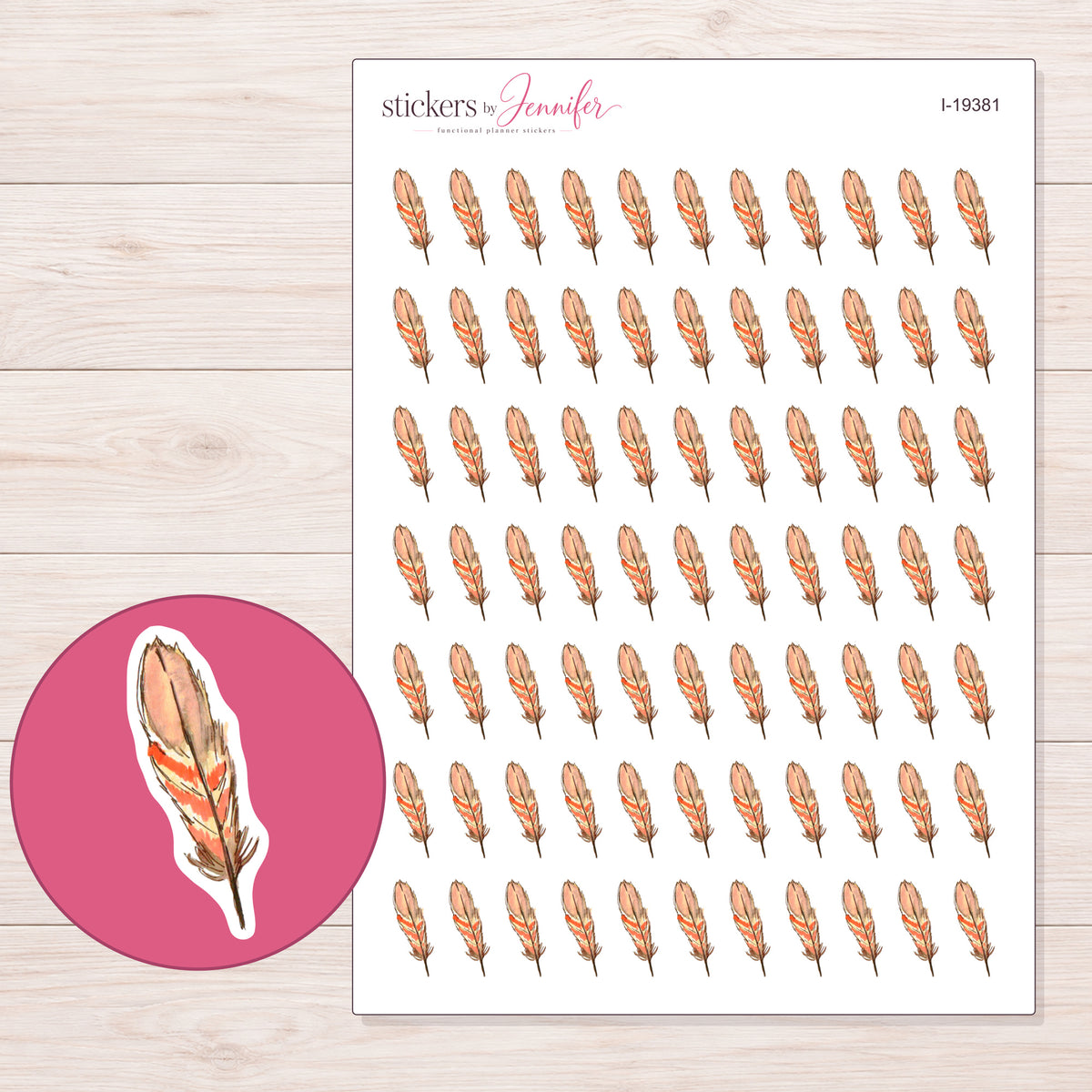 I-19381 planner sticker sheet with enlarged sticker detail