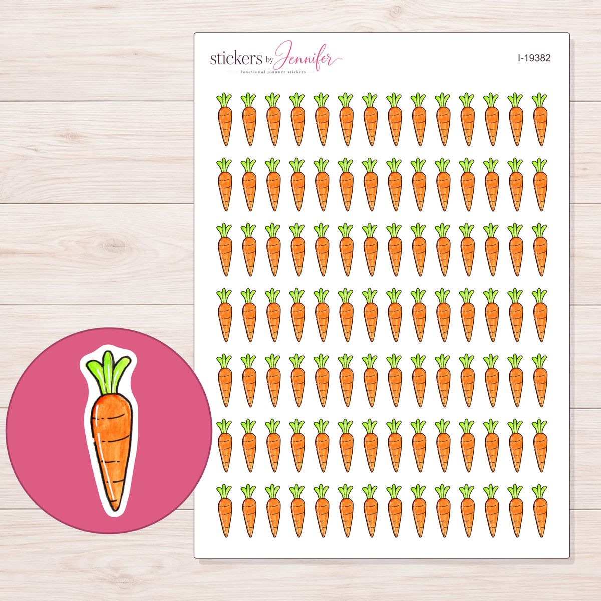 I-19382 planner sticker sheet with enlarged sticker detail
