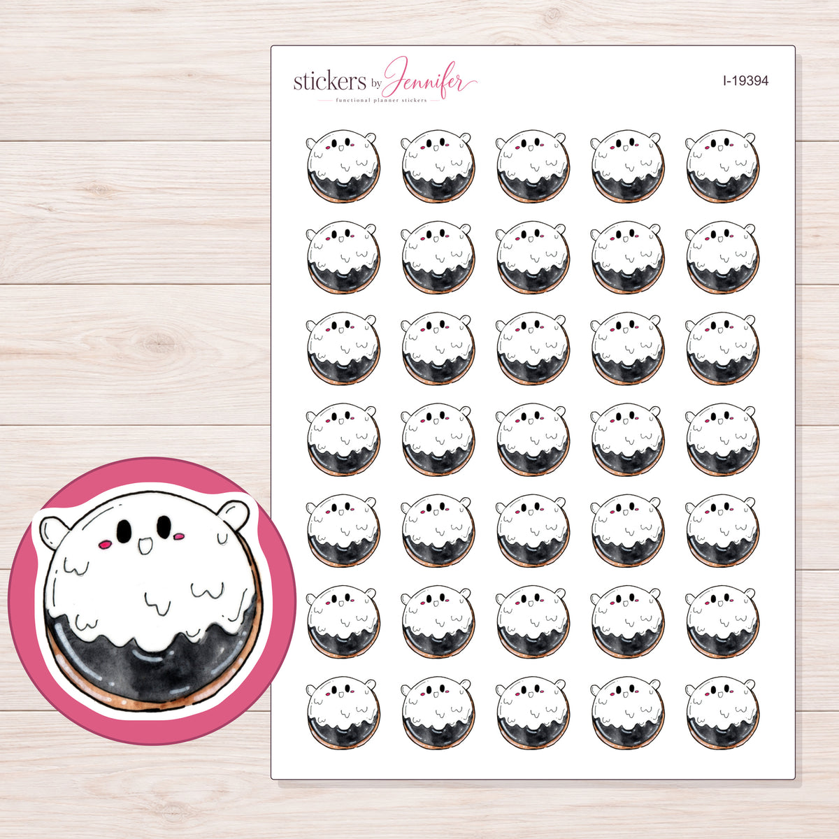 I-19394 planner sticker sheet with enlarged sticker detail