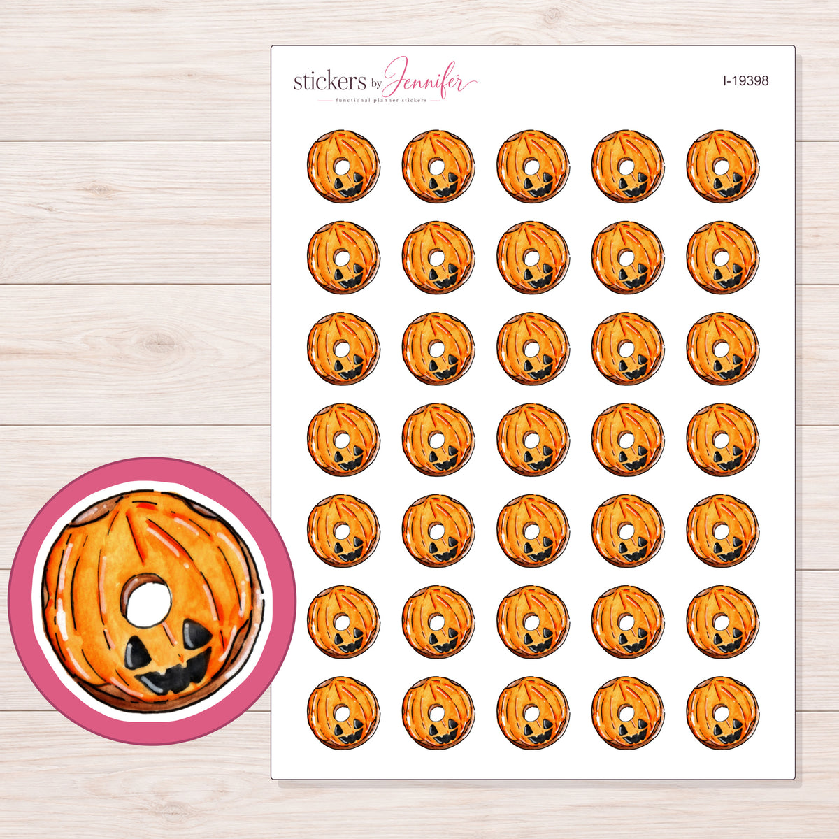 I-19398 planner sticker sheet with enlarged sticker detail