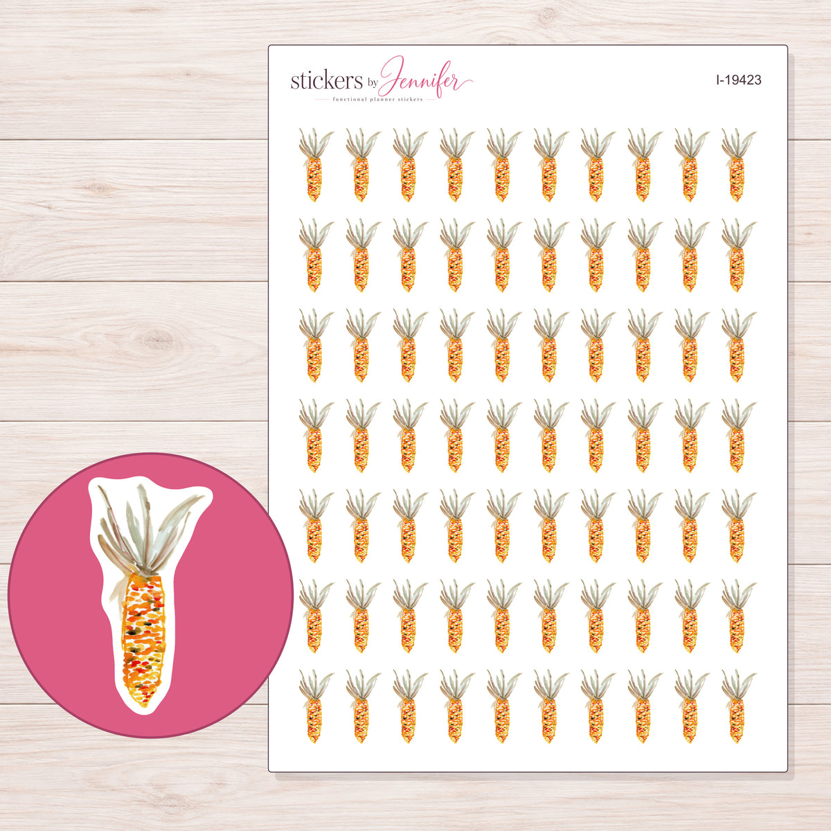 I-19423 planner sticker sheet with enlarged sticker detail