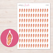 I-19435 planner sticker sheet with enlarged sticker detail
