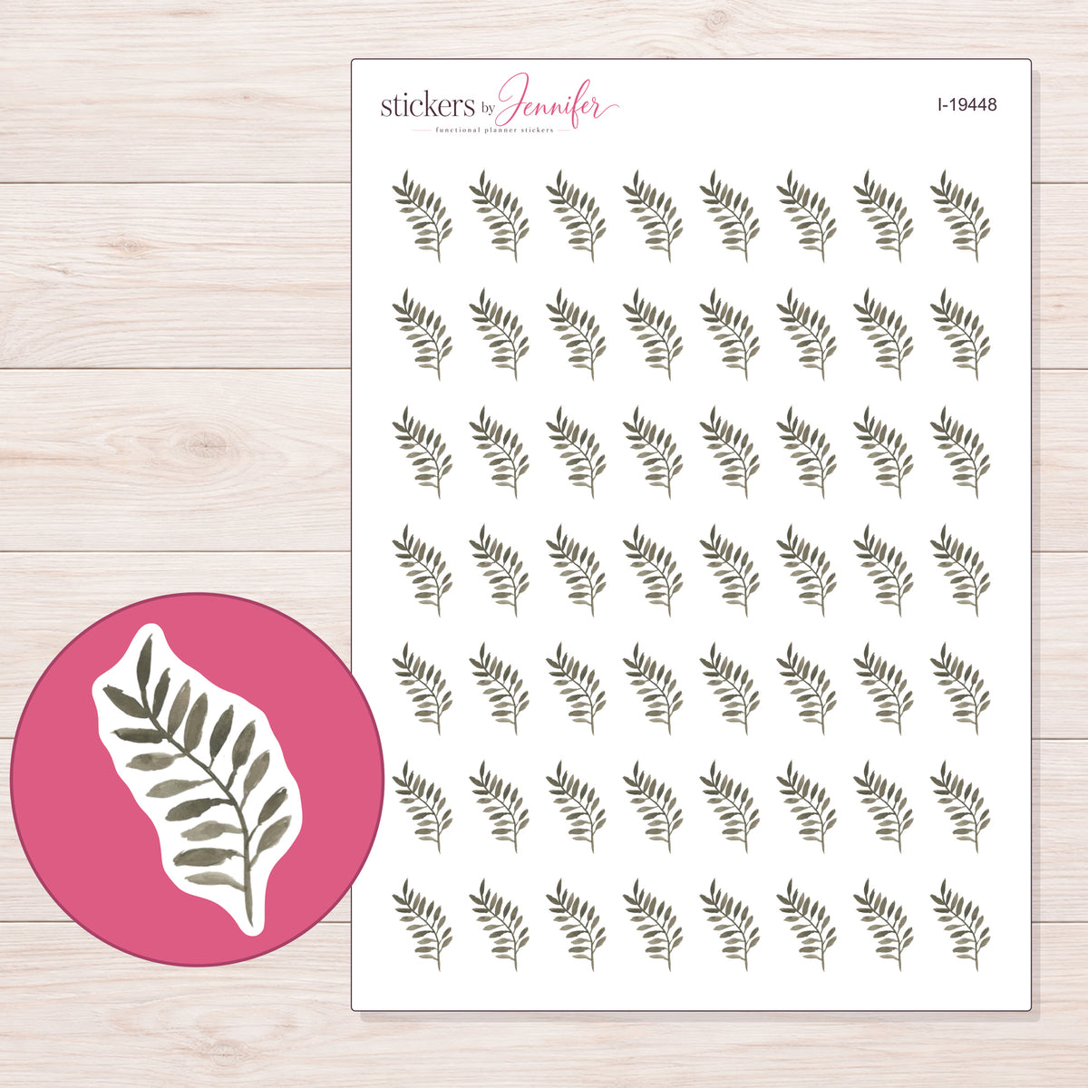 I-19448 planner sticker sheet with enlarged sticker detail