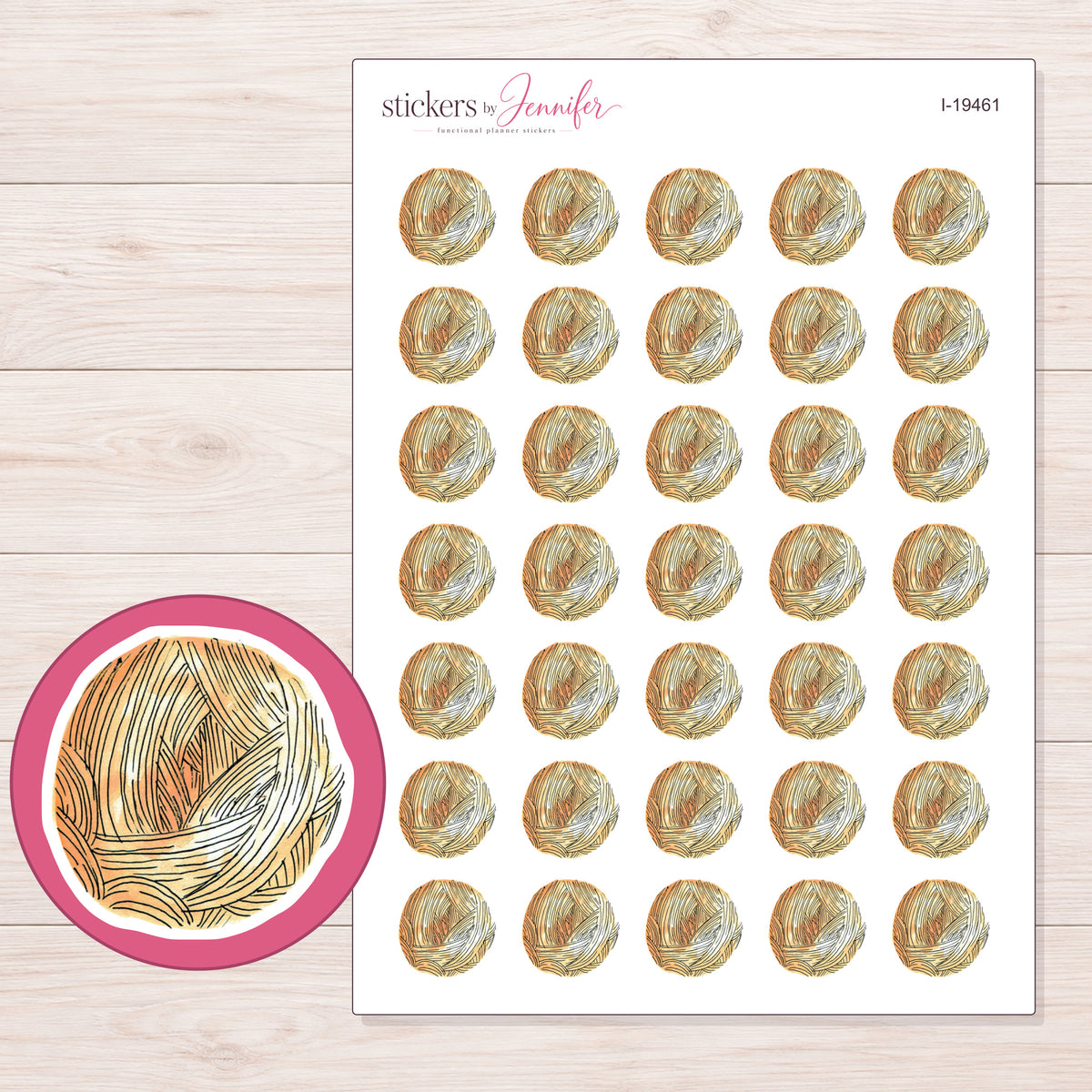 I-19461 planner sticker sheet with enlarged sticker detail