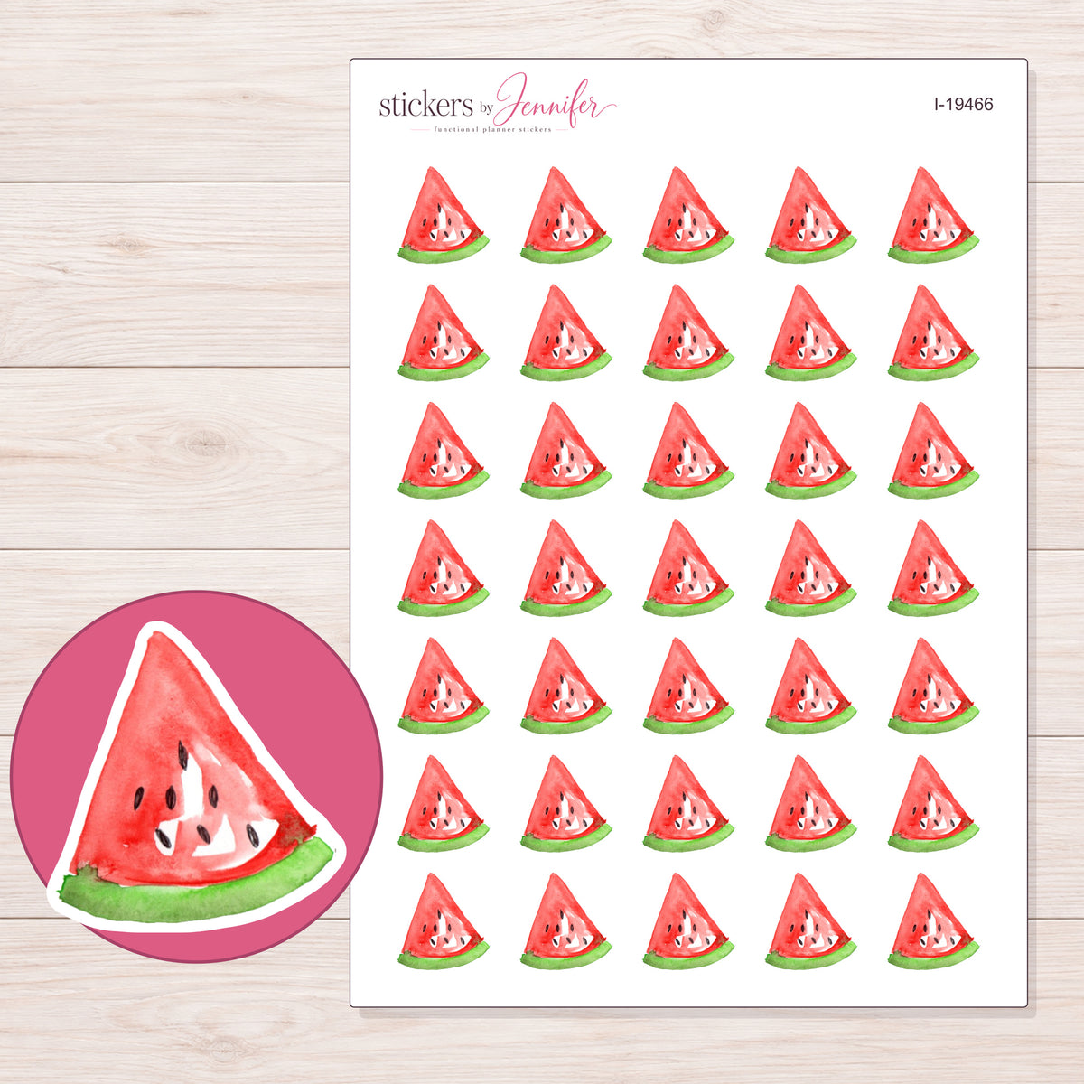 I-19466 planner sticker sheet with enlarged sticker detail