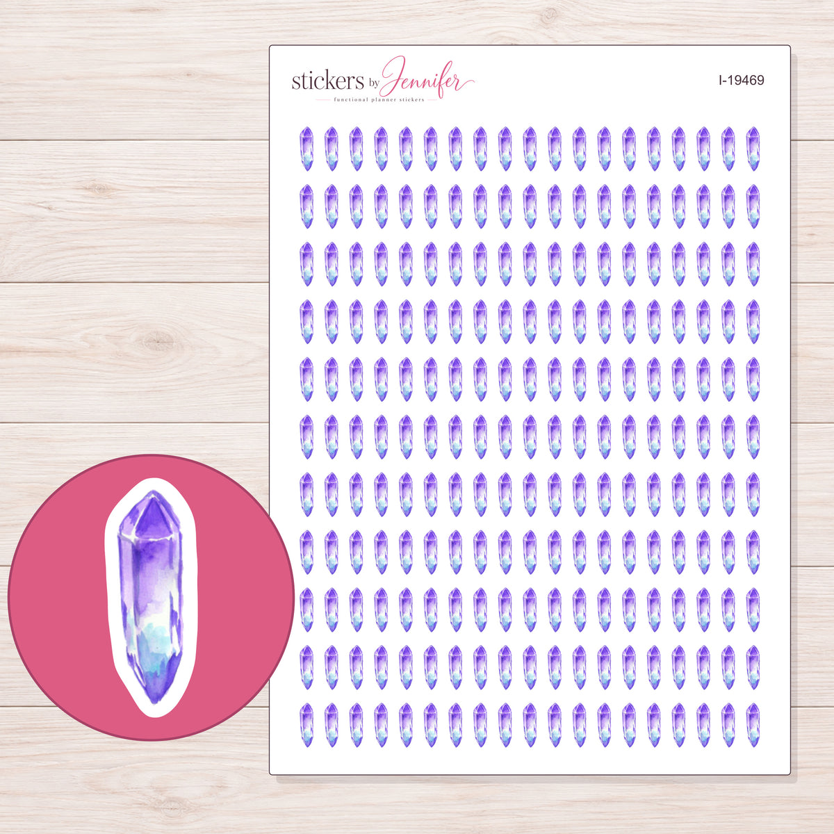 I-19469 planner sticker sheet with enlarged sticker detail