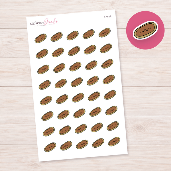 Hot Dog Doodle Planner Stickers | I-1949