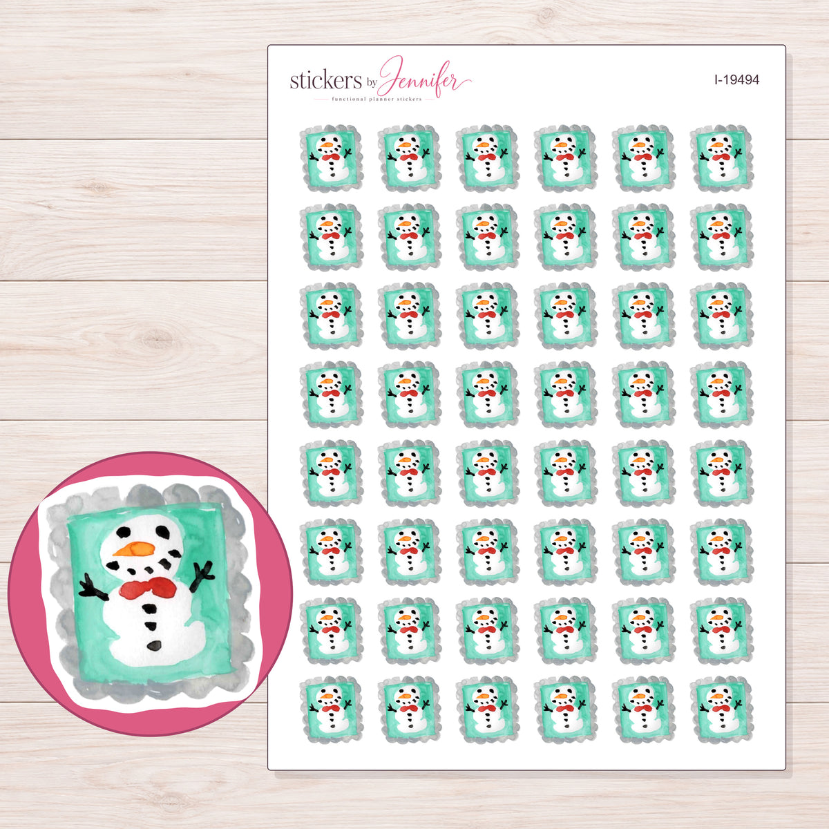 I-19494 planner sticker sheet with enlarged sticker detail