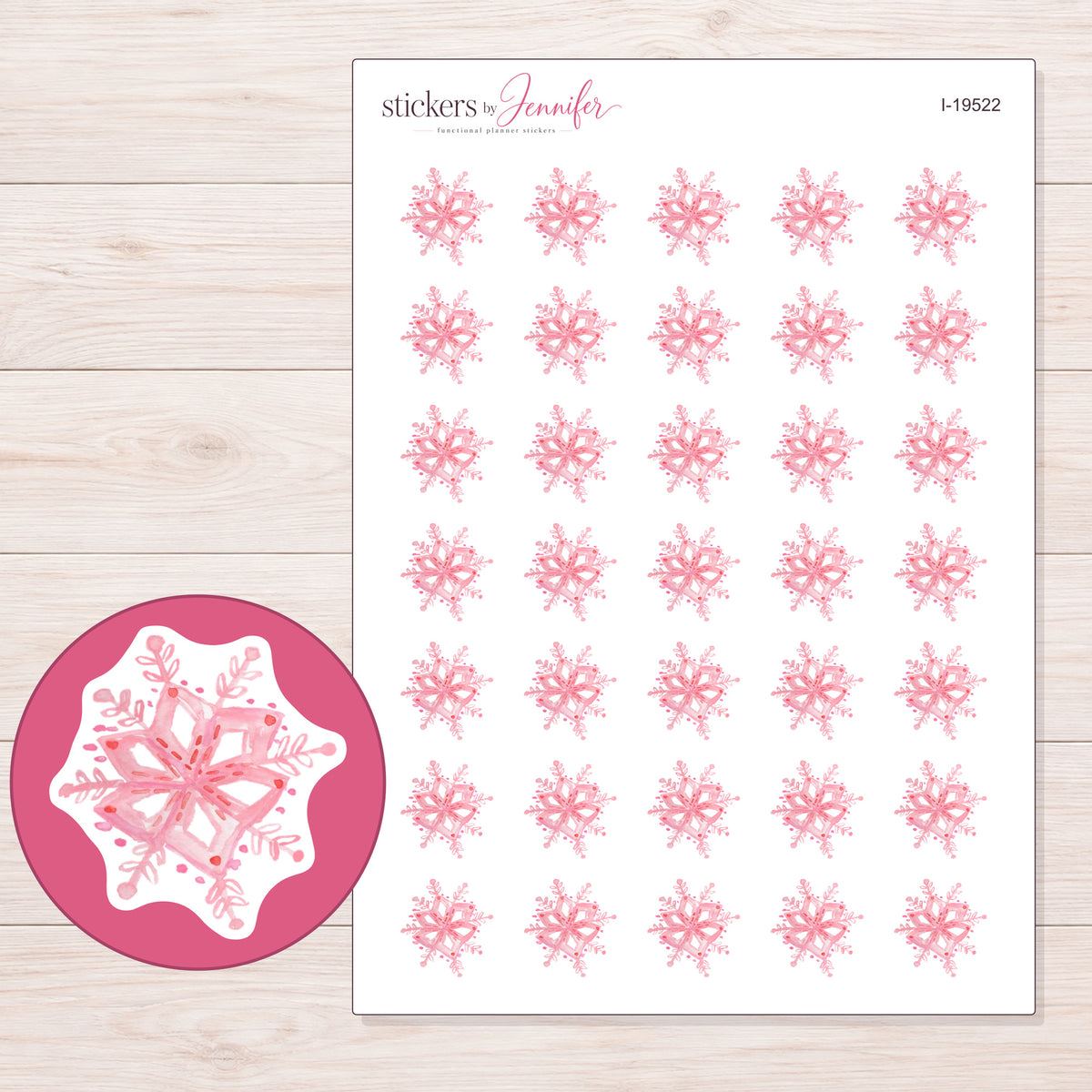 I-19522 planner sticker sheet with enlarged sticker detail