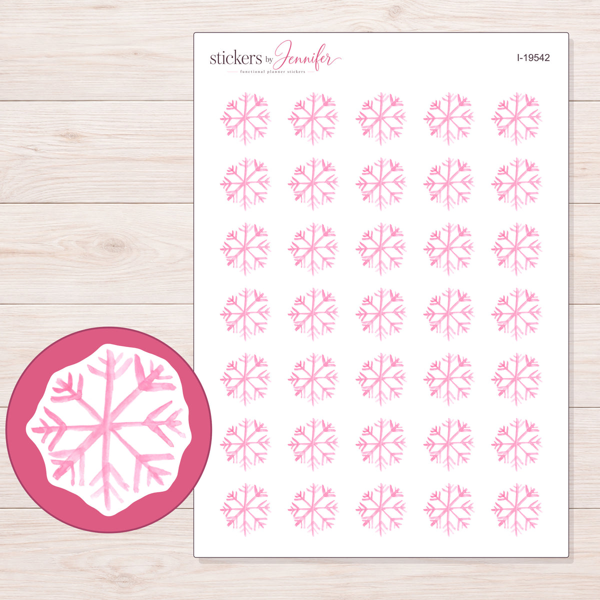 I-19542 planner sticker sheet with enlarged sticker detail