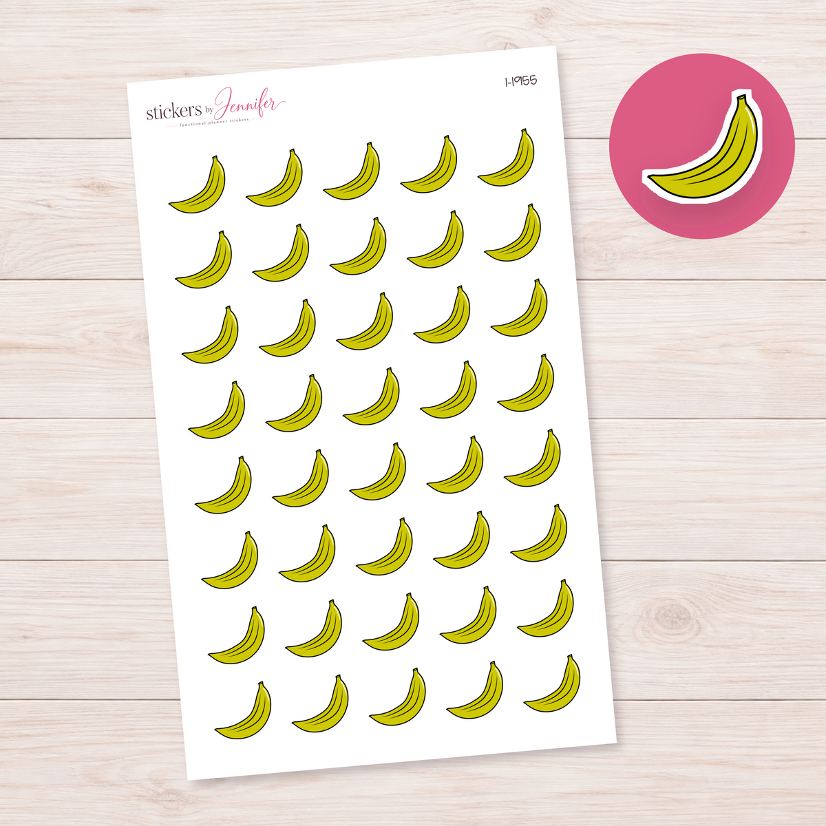 Yellow Banana Planner Stickers | I-1955