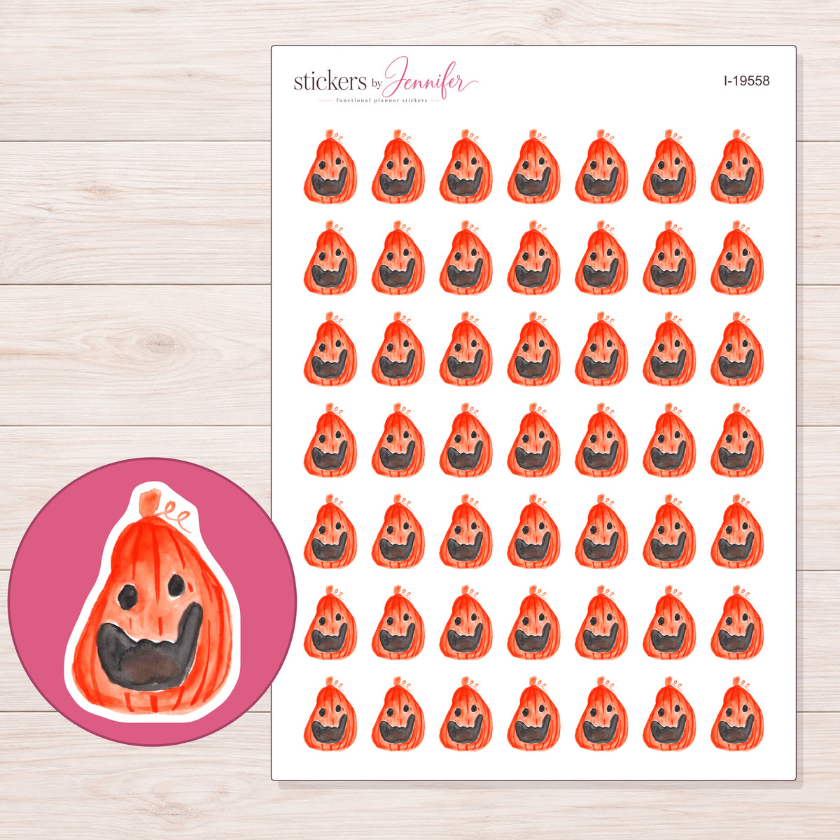 I-19558 planner sticker sheet with enlarged sticker detail