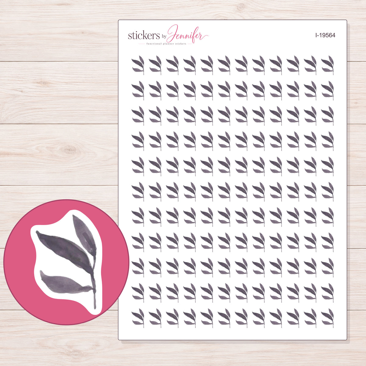 I-19564 planner sticker sheet with enlarged sticker detail