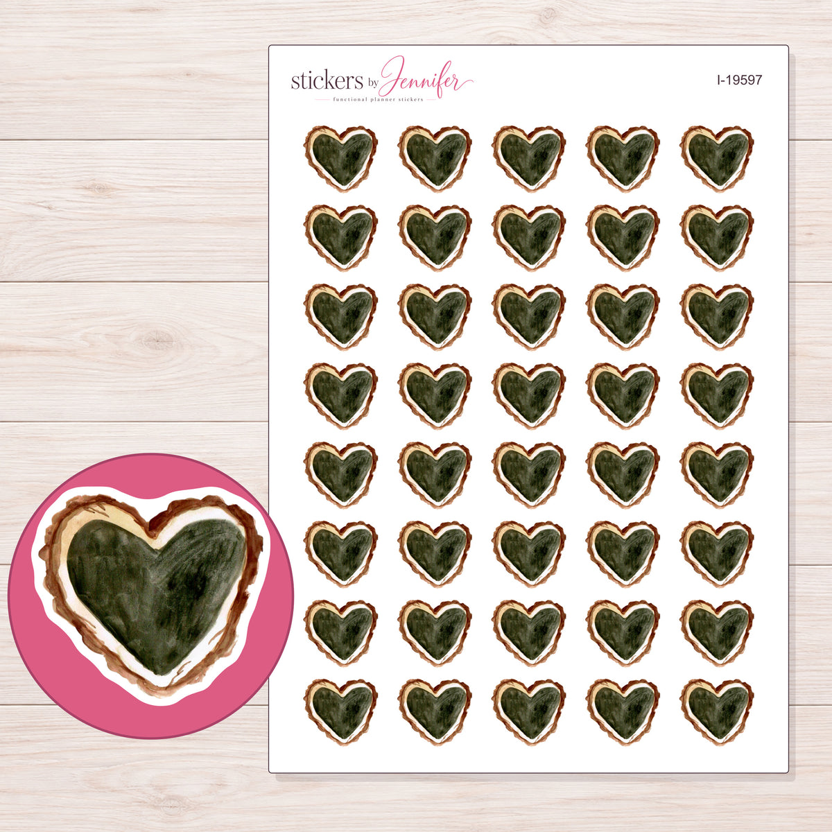 I-19597 planner sticker sheet with enlarged sticker detail