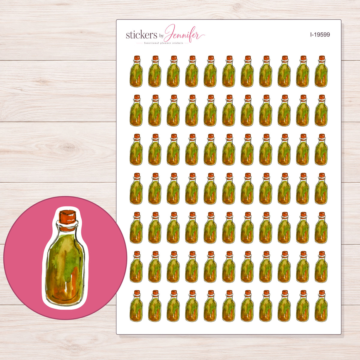 I-19599 planner sticker sheet with enlarged sticker detail